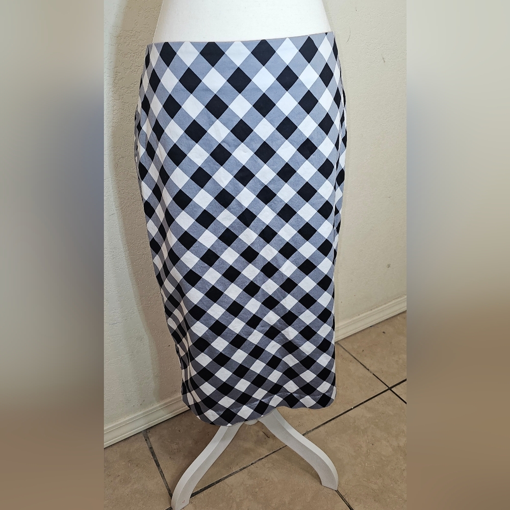 Checkered Black and White Women's Skirt